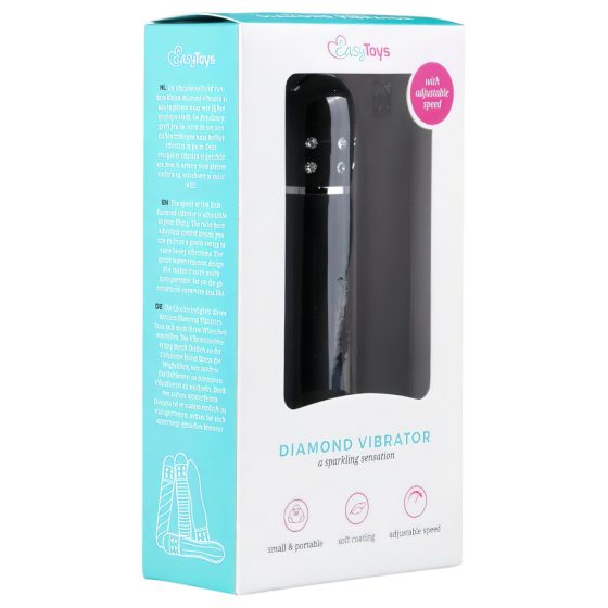 Easytoys Diamond Curved - Mini Black Wand Vibrator