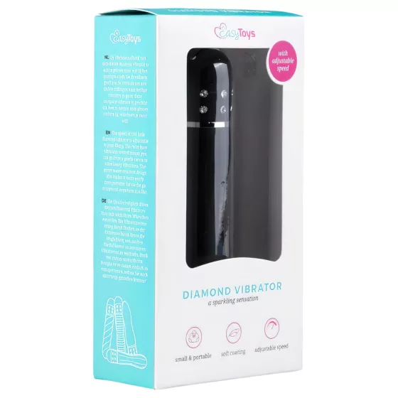 Easytoys Diamond Curved - Mini Black Wand Vibrator