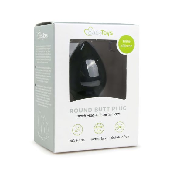 EasyToys XL Round Butt Plug - Black - Extra Large