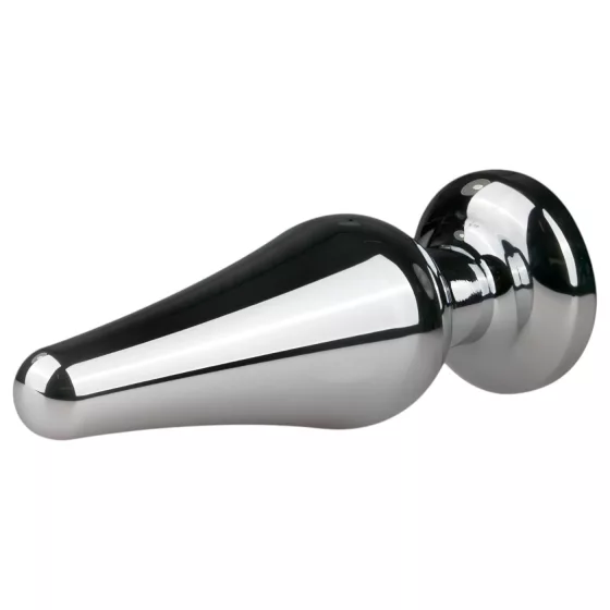 Easytoys Metal No.11 - Pink Gem Cone Anal Plug - Silver (3.5cm)