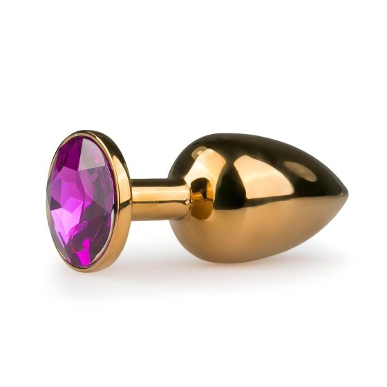 EasyToys Metal No.1 - Gold Anal Plug with Purple Gem (2.5cm)