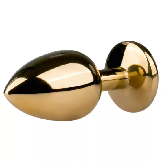 EasyToys Metal No.1 - Gold Anal Plug with Purple Gem (2.5cm)
