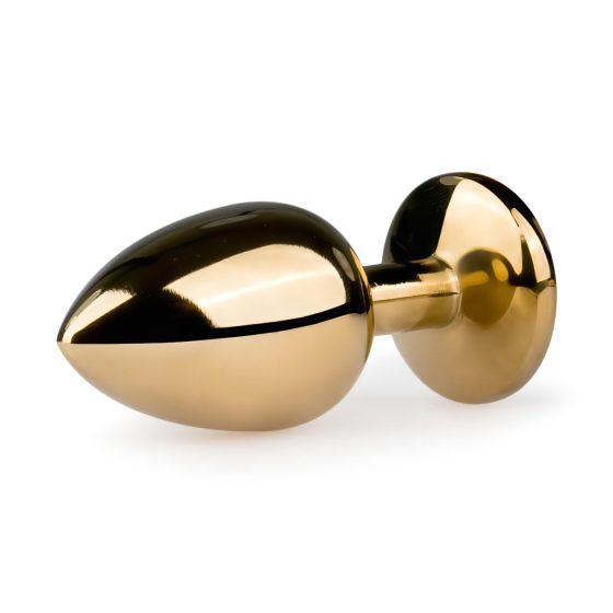 Easytoys Metal No.1 - Gold Anal Plug with White Gem (2.5cm)