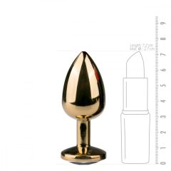   Easytoys Metal No.1 - white stone cone anal dildo - gold (2,5cm)