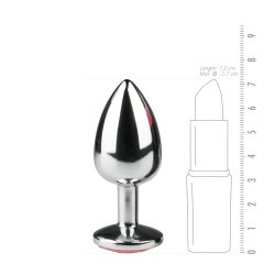 EasyToys Metal No.1 - Pink Gem Anal Plug - Silver (2.7cm)