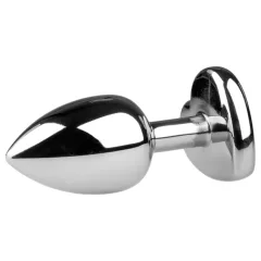 Easytoys Metal No.2 - Heart Jewel Anal Plug (Silver-White)