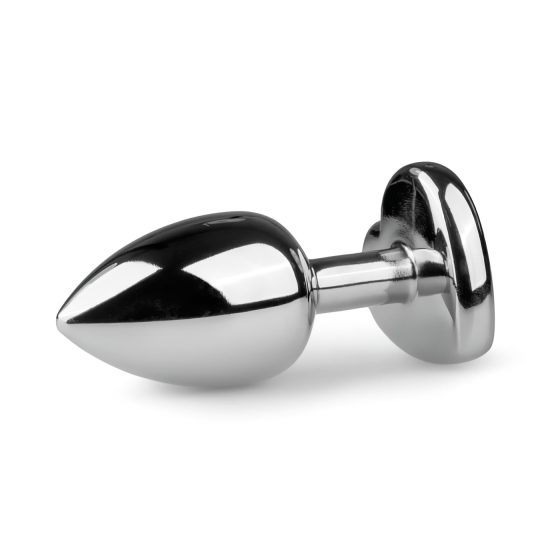 Easytoys Metal No.2 - Heart Jewel Anal Plug (Silver-White)