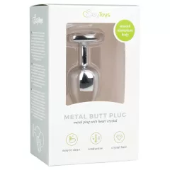Easytoys Metal No.2 - Heart Jewel Anal Plug (Silver-White)