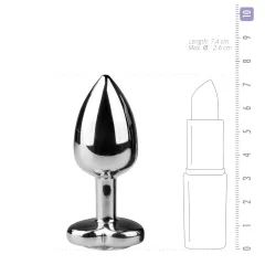 Easytoys Metal No.2 - Heart Jewel Anal Plug (Silver-White)