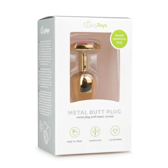 Easytoys Metal No.3 - Gold-Pink Anal Plug (1 inch)