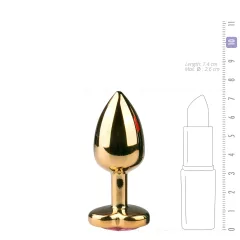Easytoys Metal No.3 - Gold-Pink Anal Plug (1 inch)