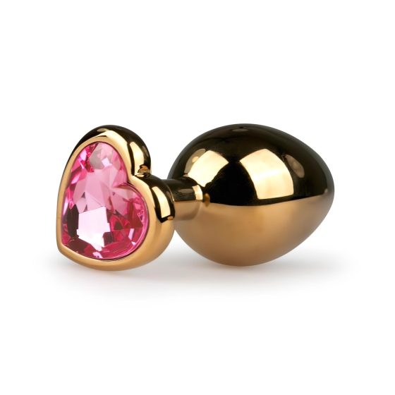 Easytoys Metal No.7 - Pink Gem Gold Anal Plug (3cm)