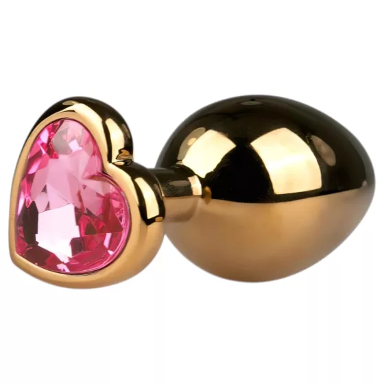 Easytoys Metal No.7 - Pink Gem Gold Anal Plug (3cm)