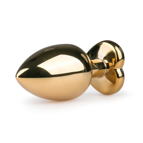 Easytoys Metal No.8 - Heart Base Anal Plug - Gold & Pink (3.5cm)