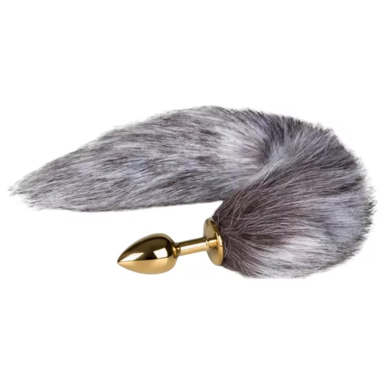 Easytoys Fox NO5 - Metal Anal Plug with Faux Tail (Gold-Silver)