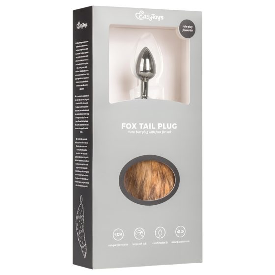 Easytoys Fox NO1 - Silver-Red Metal Anal Plug with Fox Tail