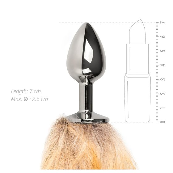 Easytoys Fox NO1 - Silver-Red Metal Anal Plug with Fox Tail