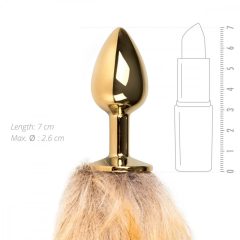 Easytoys Fox NO1 - metal anal dildo with fox tail (gold-red)