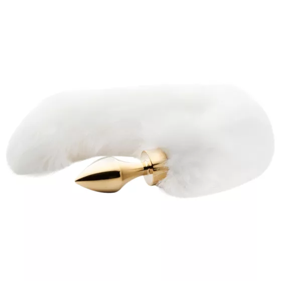 Easytoys Fox NO13 - Metal Anal Plug with Gold & White Fox Tail