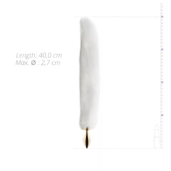 Easytoys Fox NO13 - Metal Anal Plug with Gold & White Fox Tail