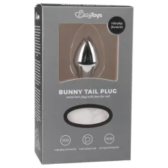   Easytoys Bunny NO1 - Metal Anal Plug with Bunny Tail (Silver-White)