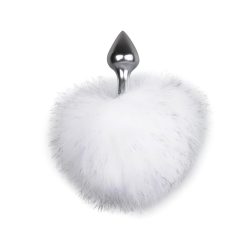   Easytoys Bunny NO1 - Metal Anal Plug with Bunny Tail (Silver-White)
