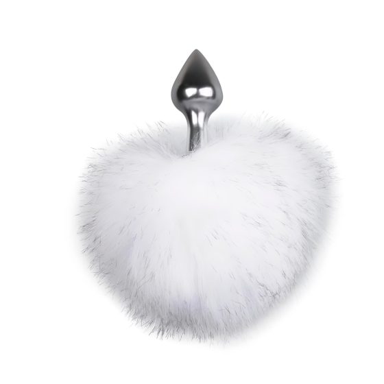 Easytoys Bunny NO1 - Metal Anal Plug with Bunny Tail (Silver-White)