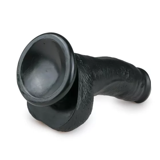 Easytoys - Black Suction Cup Dildo with Balls (15cm)