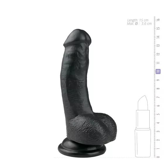 Easytoys - Black Suction Cup Dildo with Balls (15cm)