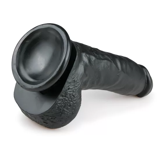 Easytoys - Black Suction Cup Dildo with Balls (20cm)