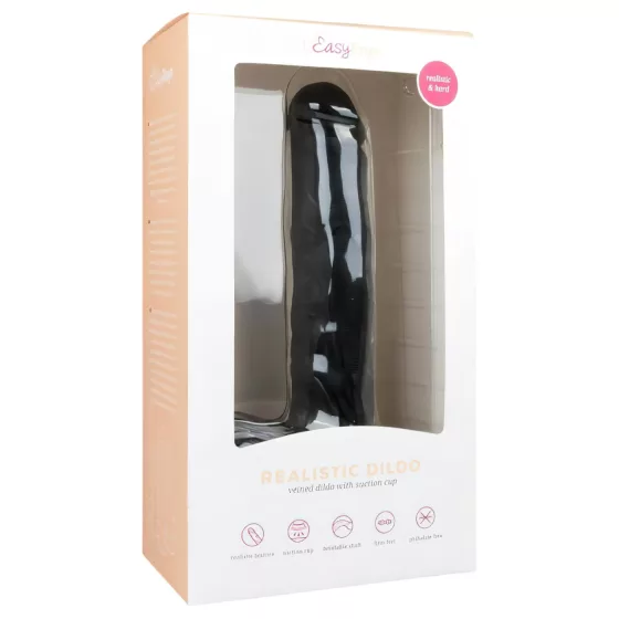 Easytoys - Large Suction Cup Dildo with Balls (11.6 inches) - Black