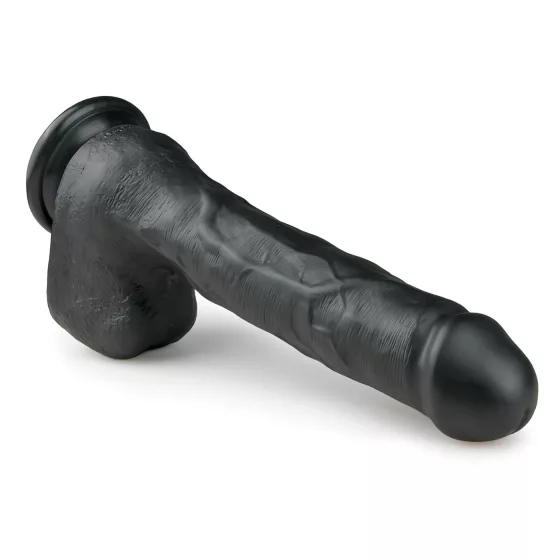Easytoys - Large Suction Cup Dildo with Balls (11.6 inches) - Black