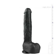   Easytoys - Large Suction Cup Dildo with Balls (11.6 inches) - Black