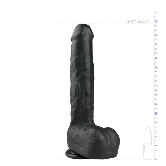 Easytoys - Large Suction Cup Dildo with Balls (11.6 inches) - Black