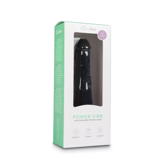 Easytoys Power Vibe - Classic Silicone Vibrator (Black)