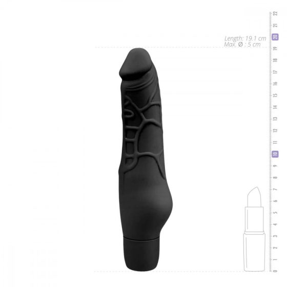 Easytoys Power Vibe - regular silicone penis vibrator (black)
