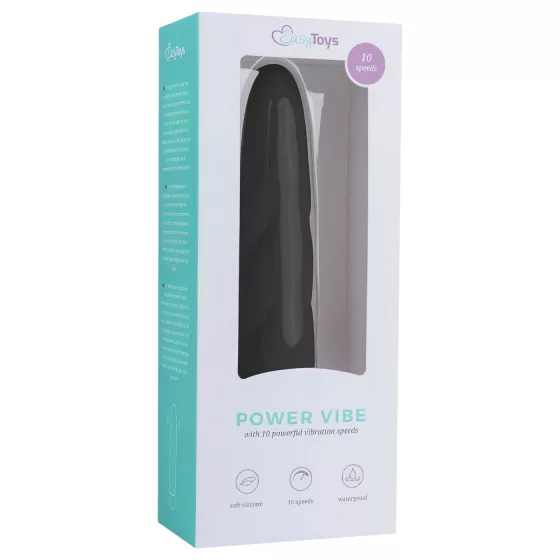 Easytoys Power Vibe - Twisted Silicone Rod Vibrator (Black)