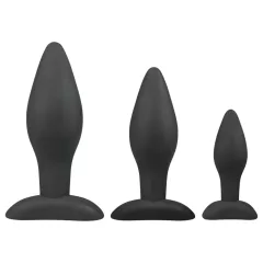 Easytoys Rocket - Black Anal Plug Set (3-piece)