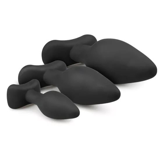 Easytoys Rocket - Black Anal Plug Set (3-piece)
