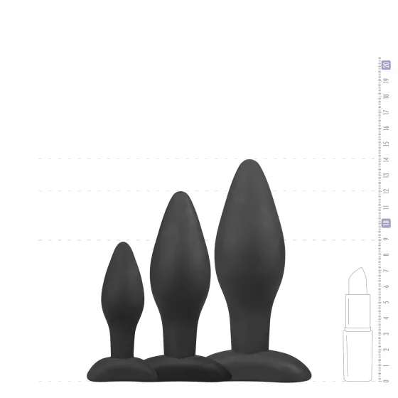 Easytoys Rocket - Black Anal Plug Set (3-piece)