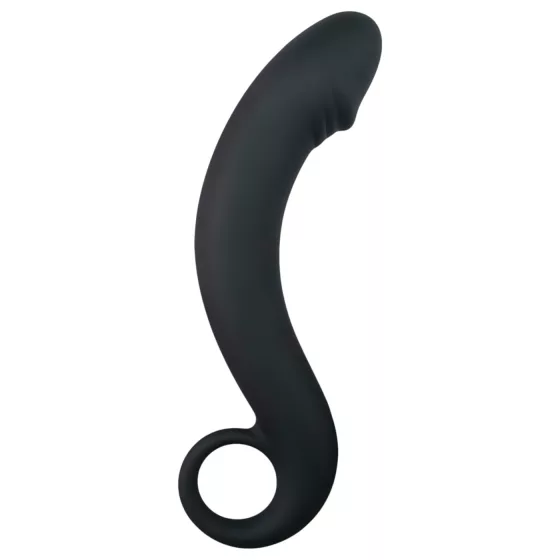 EasyToys Curved Black Silicone Anal Dildo