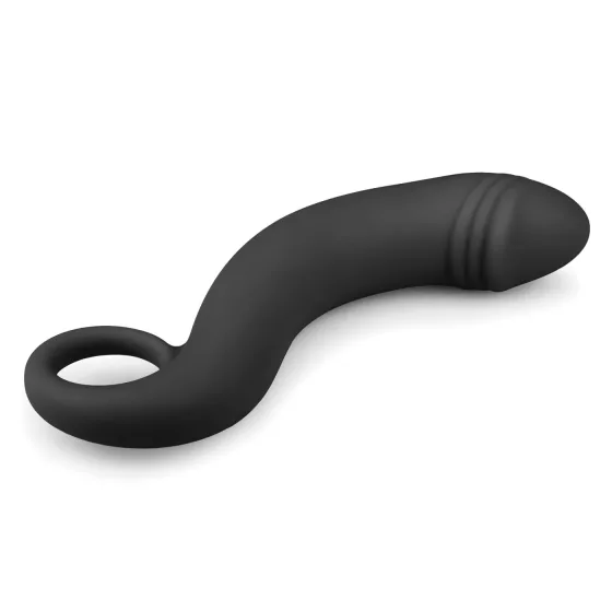 EasyToys Curved Black Silicone Anal Dildo