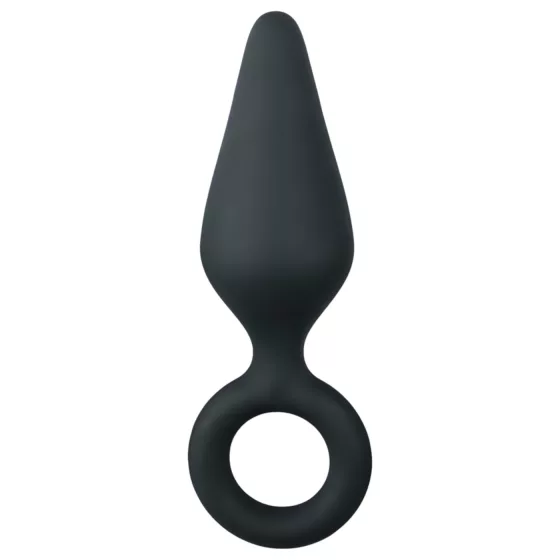 EasyToys Ringed Anal Plug - Medium (Black)