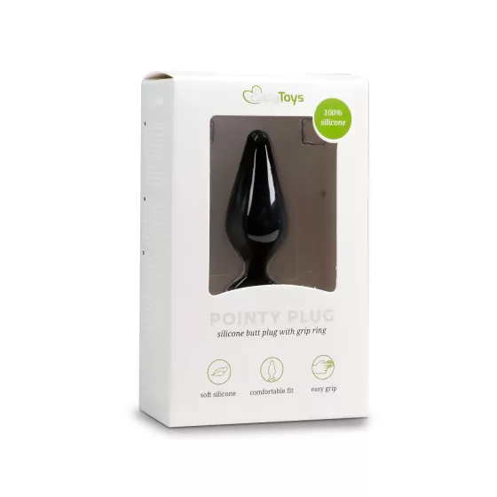EasyToys Ringed Anal Plug - Medium (Black)