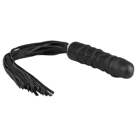 Easytoys Dual Delight - Black Flogger & Silicone Dildo Combo