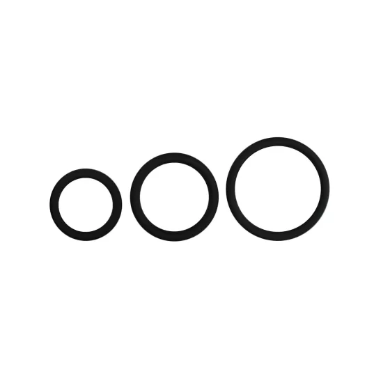 Easytoys - Silicone Cock Ring Set - 3 Pieces (Black)