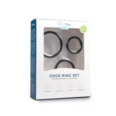 Easytoys - Silicone Cock Ring Set - 3 Pieces (Black)