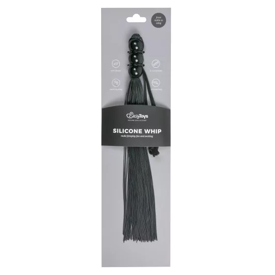 Easytoys Silicone Whip - Black Silicone Flogger