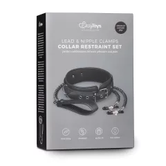 Easytoys - 4-Piece Nipple Clamp, Collar & Leash Set