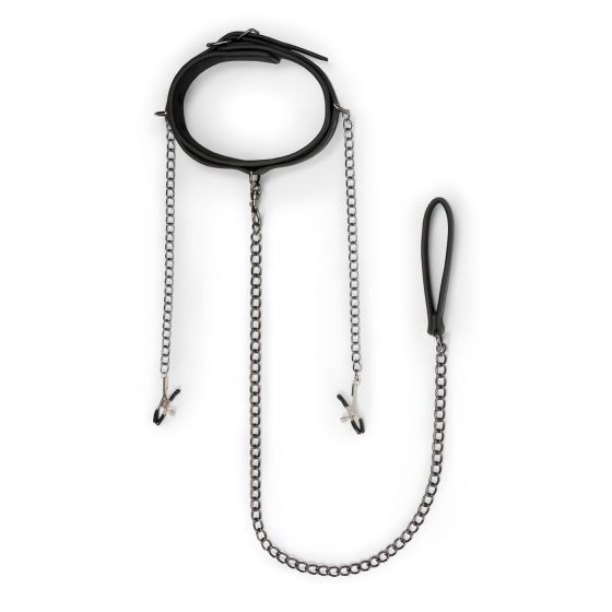 Easytoys - 4-Piece Nipple Clamp, Collar & Leash Set
